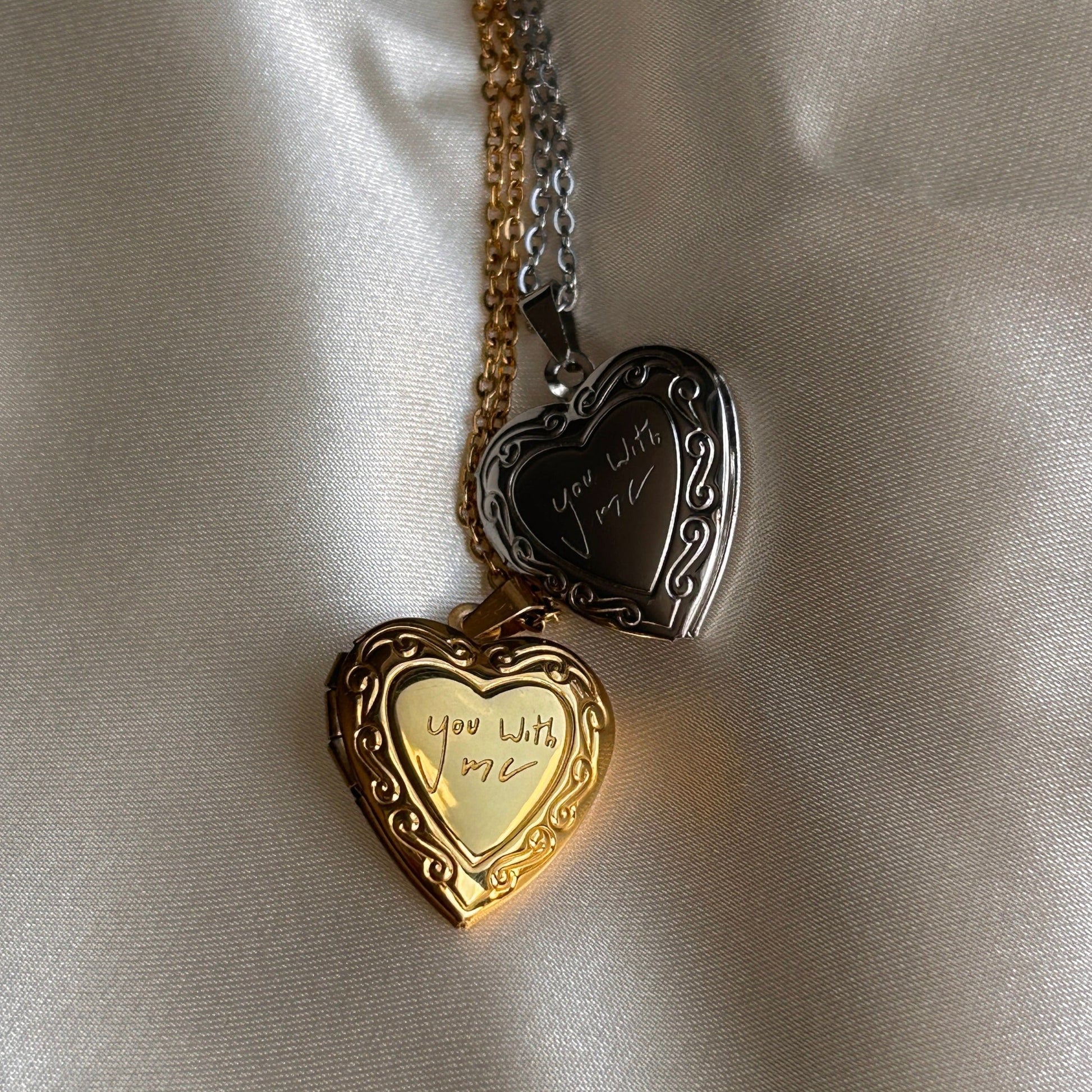 Billie Eilish 'You With Me' Heart Locket Necklace Silver
