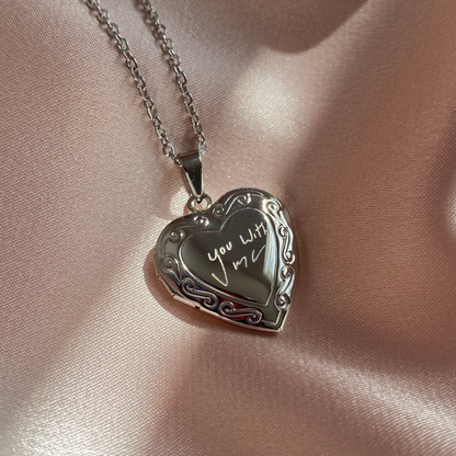 you with me billie eilish handwriting haert locket necklace